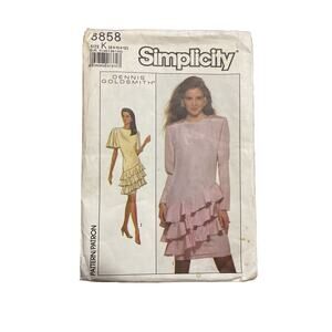 Simplicity 8858 Misses Ruffle Dress Size 8 10 12 Cut Sewing Pattern